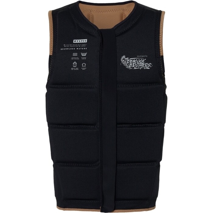 2024 Mystic Peacock Front Zip Wake Impact Vest 35005.240227 - Slate Brown